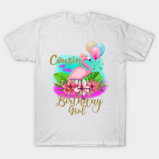 cousin of the birthday girl Flamingo style T-Shirt by GreyMoonStudio